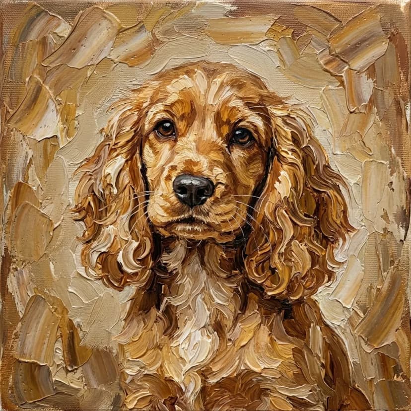 cocker-spaniel Oil Painting Result