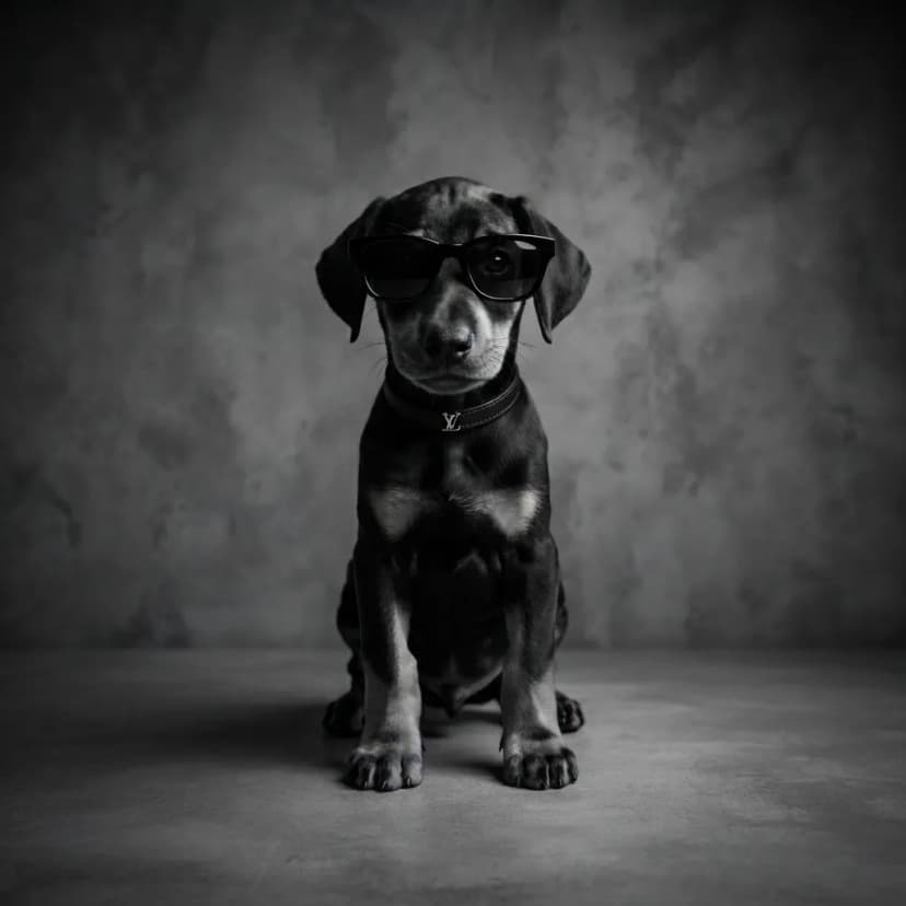 doberman Sunglasses B&W Result