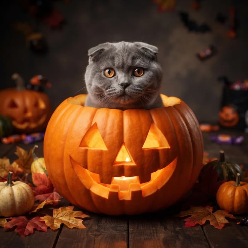 Scottish Fold - Jack-O-Lantern