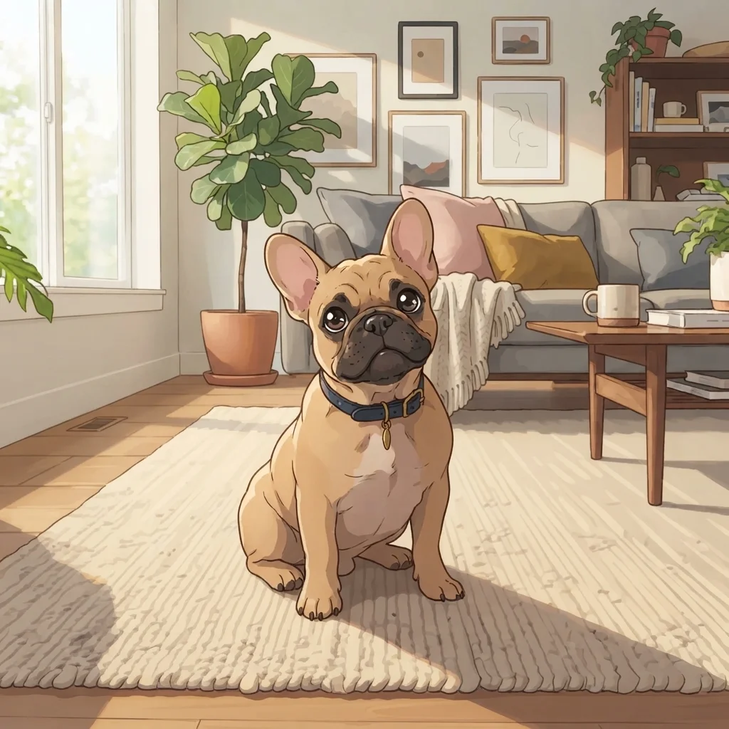 French Bulldog anime style portrait