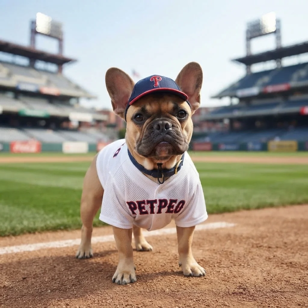 French Bulldog baseball uniform costume