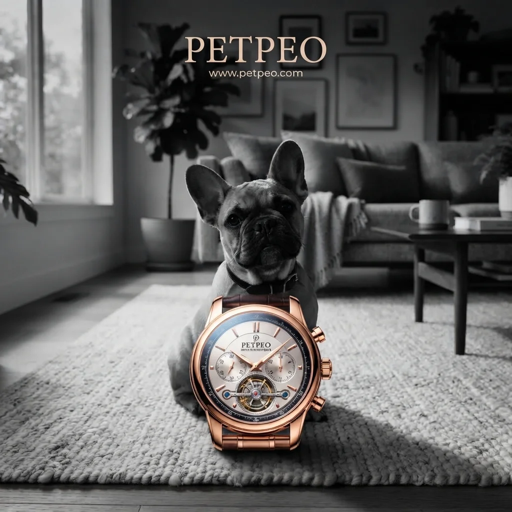 French Bulldog luxury watch advertisement model