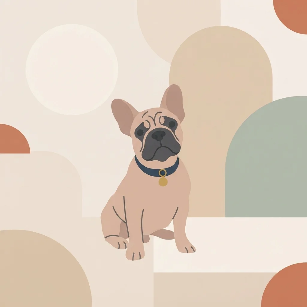 French Bulldog minimal art portrait