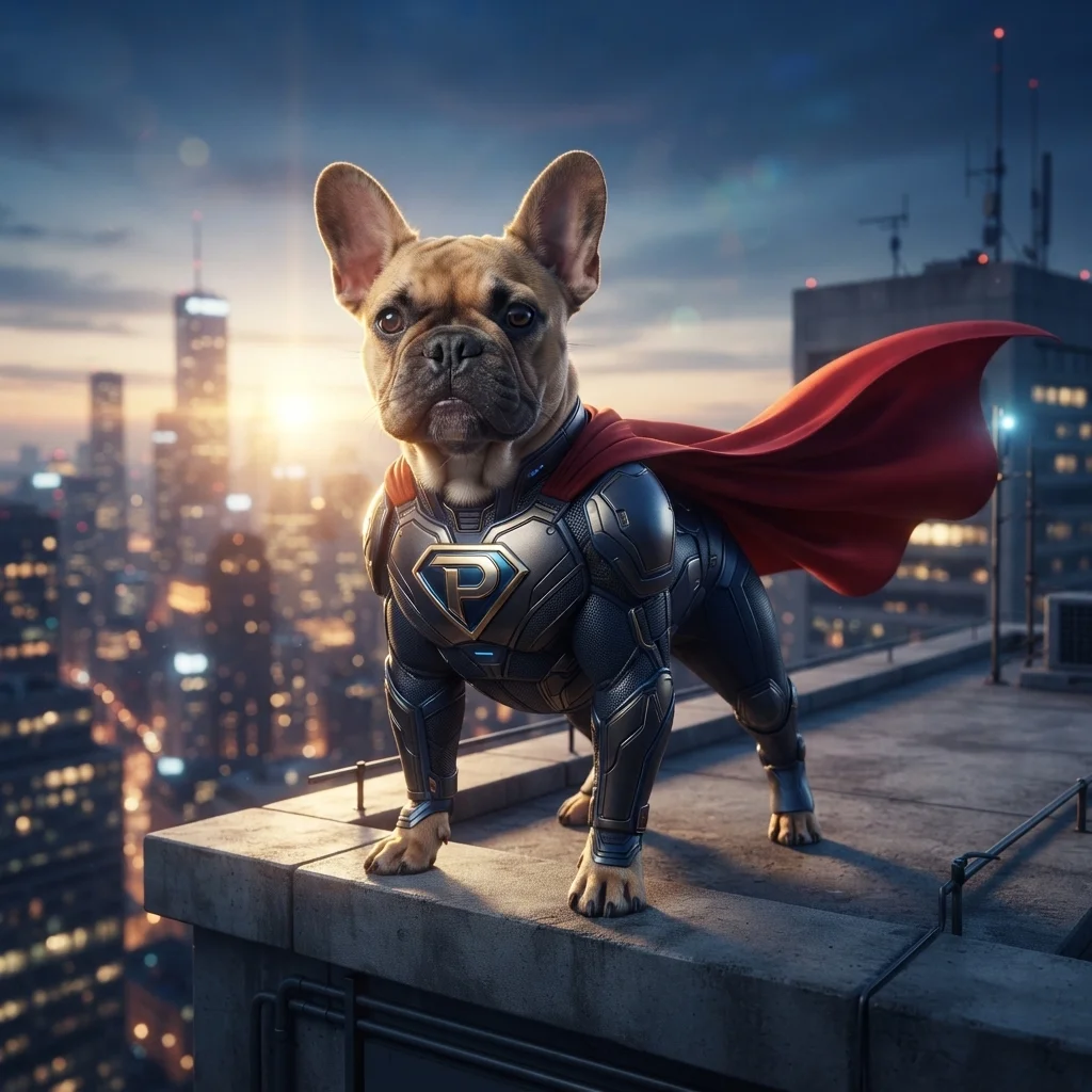 French Bulldog superhero cape costume
