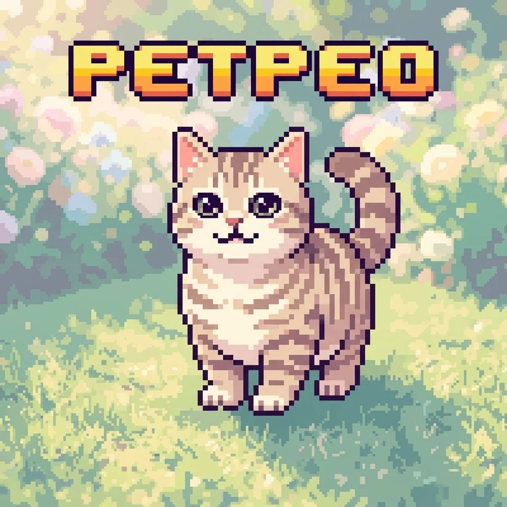 Munchkin cat pixel art retro game style