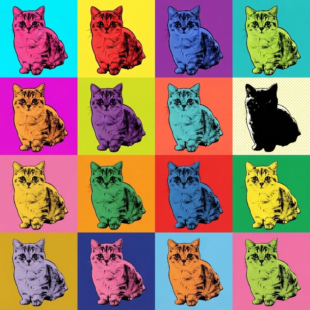 Munchkin cat pop art portrait