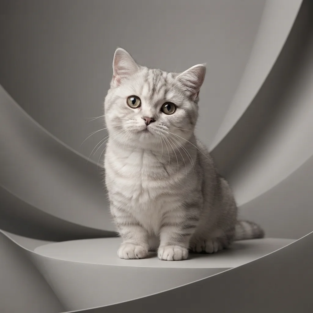 Munchkin cat studio profile portrait