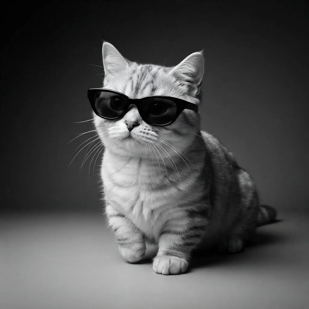 Munchkin cat sunglasses black and white