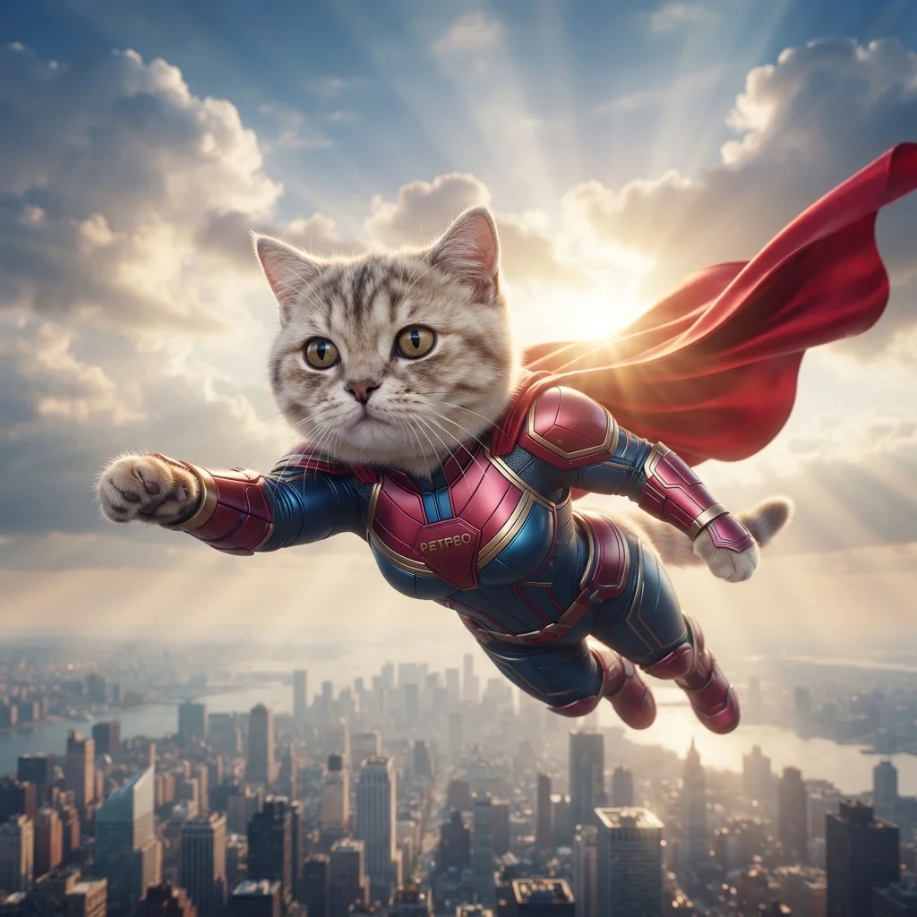 Munchkin cat superhero cape costume
