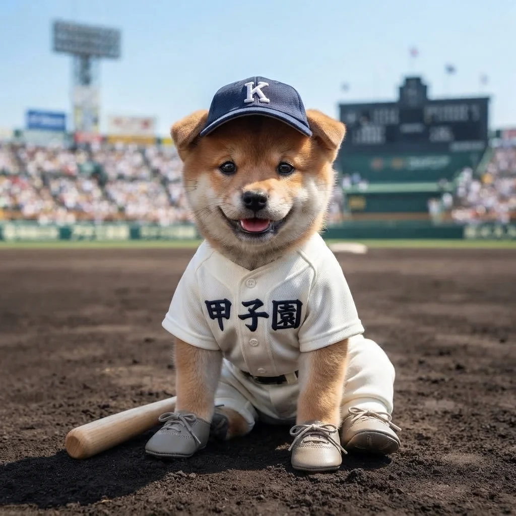 Shiba Inu Koshien baseball AI portrait
