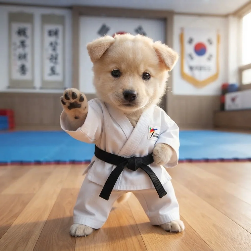 Korean Jindo taekwondo AI portrait