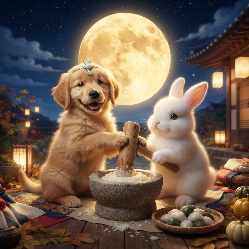Golden Retriever — Moon Rabbit