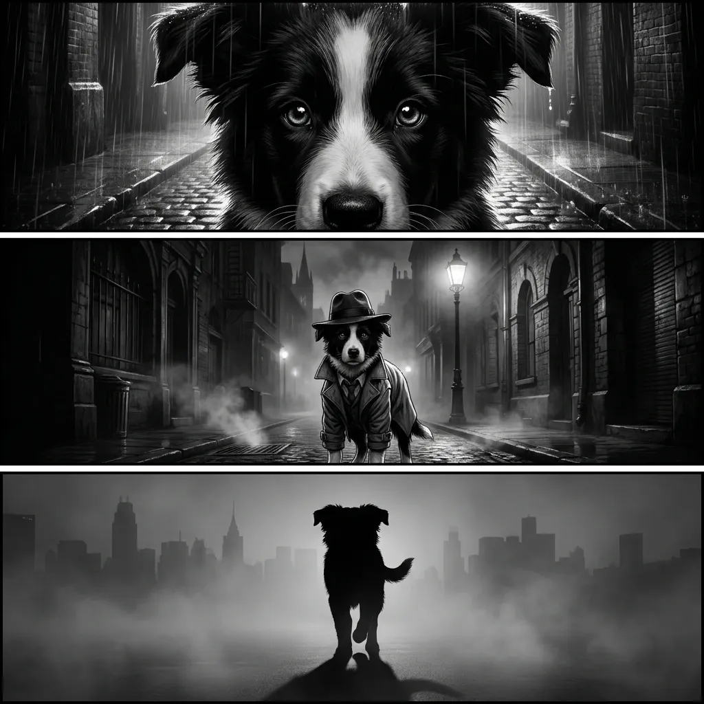 Border Collie — Noir 3-Cut