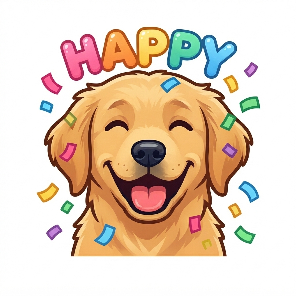 Golden Retriever HAPPY emoticon